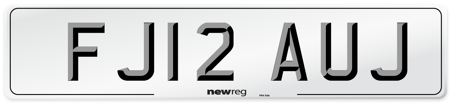 FJ12 AUJ Number Plate from New Reg